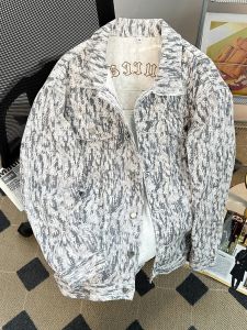 Áo Khoác Denim Nam Dáng Rộng Cổ Bẻ Thêu Thời Trang Thu Đông Phong Cách Mỹ Áo Khoác Ngoài Thường Ngày Có Túi Bên Hông