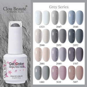 Clou Beaute Grey Color Nail Gel Polish Full Coverage Nail Polish Dark Red Gel Lacquer Varnish Vernis Semi Permanent Nail Art