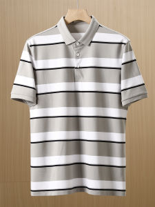 เสื้อยืดคอโปโลผู้ชายผ้าฝ้ายลินินเนื้อนุ่มสบาย แขนสั้น ระบายอากาศได้ดี ทรงหลวม ทรงปกติ ฤดูร้อน 2025 สำหรับผู้ชาย