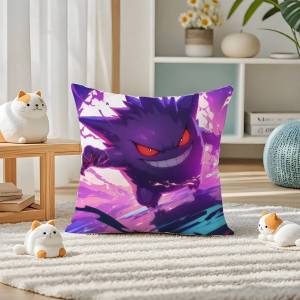 Bandai | Pokemon Venusaur Anime Plush Pillow Cover Soft Short Plush Cushion Cover For Sofa Bedroom Home Decor Gift Decoration