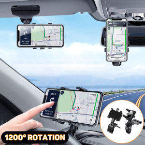 ที่วางโทรศัพท์ในรถอเนกประสงค์ที่ติดโทรศัพท์ในรถยนต์การหมุน360องศาพร้อมคลิปสำหรับแดชบอร์ด/กระบังแสง/กระจกมองหลัง/ที่วางบนโต๊ะ