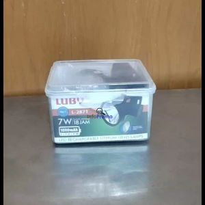 Senter Kepala LED Luby 7 Watt L-2871 Headlamp Putih Charger Free Reflektor Kabut Original