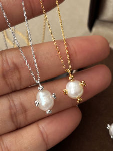 GOOYNN | Sterling Silver Baroque Freshwater Pearl Necklace For Women