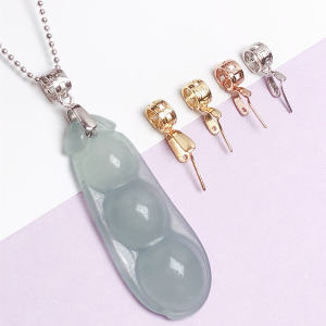 S925 Sterling Silver Clasp Jewelry Pendant Holder 18K Gold Plated Buckle for Men And Womens Necklace Accessories Jade Carving