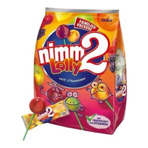 Nimm2 Fruit Flavored Lollipops Vitamin Rich Children Snacks 20 Pieces per Bag German Brand Candy Snacks Bar Fruit Sugar