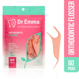 60pcs Mint Flavor Dr. Emma Orthodontic Dental Floss Interdental Brush Toothpick for Braces Oral Care Double Sides Toothpick