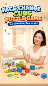 Cards Wooden Face-Changing educational Magic Cube Building Blocks Game puzzle for Kid Gifts Toy
