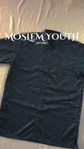 Baju Koko Pria Hitam Dewasa Motif Emboss Kemko Kurta Sultan Murah Lengan Pendek MLXLXXL