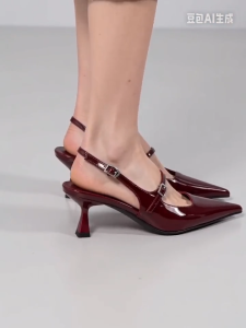 [JSJK] korean pointed close-toe heels with cross buckle straps sandals for women Womens Elegance Casual  Sandals  High Heels Temperament Wedding High Heels#0316