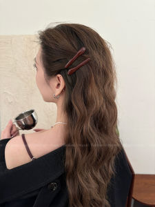 Kẹp Tóc Kim Loại Màu Đỏ Tươi Đơn Giản Hai Chiếc Kẹp Tóc Nữ Kẹp Tóc Bên Hông BB Kẹp Tóc Hình Mỏ Vịt Phụ Kiện Tóc