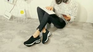 korean fashion sneakers shoes for woman slip on shoes rubber shoes for lady low cut air cushion sport shoes