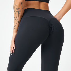 High Waist Butt Lifting Yoga Pants Ruched Peach Hip Quick Dry Breathable Stretch Sports Leggings for Gym Workout