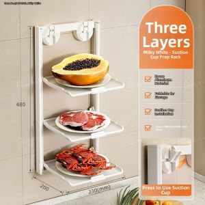 Wall-mounted Foldable Multi-layer Prep Rack