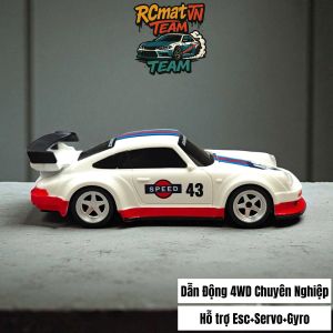 Xe điều khiển từ xa Mini Drift RX7 1/43 2025 tốc độ cao dẫn động 4WD có điều tốc đèn gầm GRB đổi màu