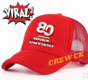 Topi Hitam 80 Tahun RI Dirgahayu Indonesia | Topi Mesh Kemerdekaan Crew CK Limited Edition viral