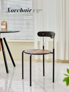 เก้าอี้ทานอาหารแบบมีที่นั่งพนักพิง ดีไซน์เนอร์ NORCHAIR วินเทจ หรูหรา เบา นุ่ม สำหรับใช้ในบ้าน สไตล์ยุโรป สำหรับผู้ใหญ่