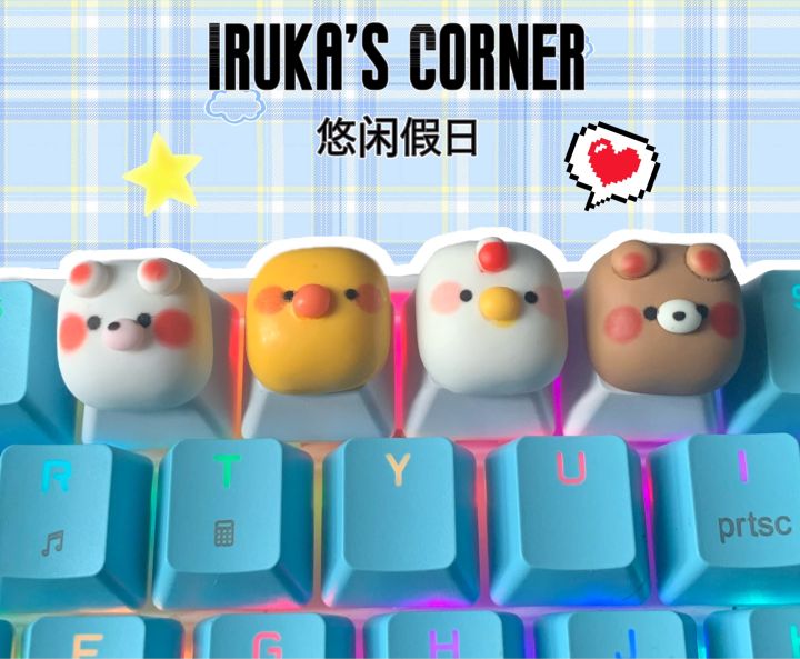 🌷Keycap động vật dễ thương ngộ nghĩnh🌷 Nút bàn phím cơ Abs doubleshot ...