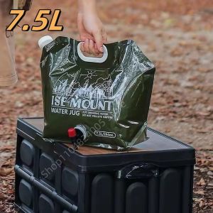 Outdoor Folding Water Bag 7.5L Portable Outdoor Water Bag Water Jug Water Bucket with Water Valve for Picnic Camp Climbing
