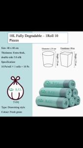 【4 Rolls Value Saver Pack】KZL Draw string trash bag 100% Biodegradable
