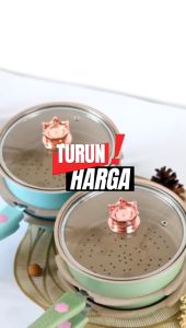 Homindo Store: Panci Mpasi Set Bayi 4 Pcs Bonus Kukusan Cotting Granit Wajan Keramik Food Grade Desain Terbaru
