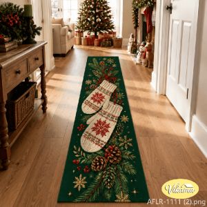 VIKAMA Christmas Festival Corridor Long Carpet Soft Anti Slip Kitchen Floor Mat Washable Entrance Passage Runner Rug Home Decor