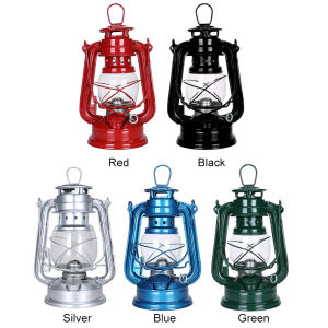 Vintage Fuel Camping Lanterns Metal Kerosene Lantern Hurricane Table Lamps with Handle for Indoor Outdoor