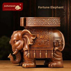 JUSHANYUAN | Elephant Fortune Stool Decorative Pair