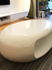 Modern Minimalist Oval Coffee Table Creative Glass Steel Material Living Room Home Use Simple Design Non-Install Art Style Type