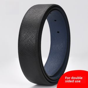 Luxury Mens Genuine Leather Belt Non-Headed Calfskin Belt Waist Strap Male Model No-Headed Punching Bull Leather Belt