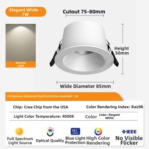 MEISITEKEKE | Waterproof Anti-fog Dazzle-free Full Spectrum Tube Light