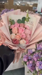Soap Flower Roses Bouquet Box Natural Fragrance Romantic and Pleasant Home Decor Suitable for Wife Mother Valentines Day LA3PF-CHI-PH