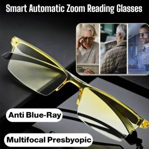 Anti Blue-Ray Reading Glasses Progressive Multifocal Easy To Look Far And Near Presbyopic Glasses