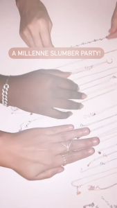 MILLENNE Made For The Night Long Curved Cubic Zirconia Rose Gold Ring with 925 Sterling Silver
