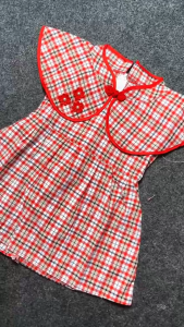 Dress Anak Perempuan Usia 6 Bulan - 7 Tahun Bahan Katun Gong Xi Fa Cai Lengan Pendek Free Tas