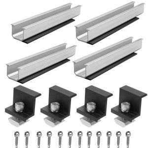 8Pcs/set Solar Photovoltaic Bracket 12cm Solar Panel Mounting Rail Aluminum Alloy Clamp For Roof Solar Module Solar Panel