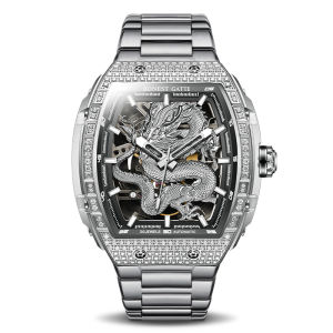 BONEST GATTI | BONEST GATTI Mens Watch Fashion Mechanical Watch Stainless Steel Strap Dragon Element Wristwatch Luminous Classic Watches