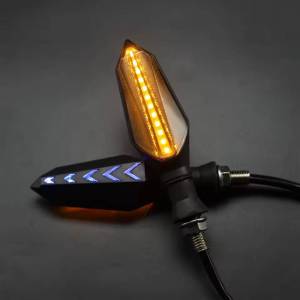 A Pair Universal Motorcycle LED Turn Signal Light Amber Lamp Indicator Blinker Flowing Flashing Light Waterproof Motor Scooter