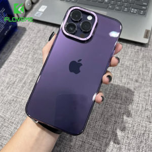 FLOVEME Luxury HD Transparent Acrylic Phone Case For iPhone 14 Plus 14 13 Pro Max Soft Silicone Camera Lens Protection Shockproof Back Cover For iphone 14 13