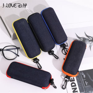 EVA Denim Protective Sunglasses Case Portable Zipper Glasses Boxes Travel Hook Linker Anti Loss Glasses Packaging Eyewear Box