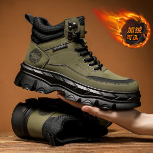 Mens Shoes 2024 New Arrival Autumn and Winter Velvet Warm Cotton Shoes Outdoor Wear-Resistant Non Slip Leisure Climbing Workwear Martin Boots