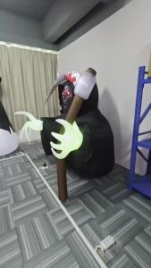 Halloween Inflatable Grim Reaper 6.8FT Blow‑Up Skeleton Ghost With LED Red Eyes Green Claws for Yard Garden Outdoor Party Decor
