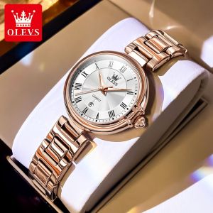 OLEVS watch for women original waterproof korean style roman luminous dial casual fashion import quartz stainless steel ladies watch