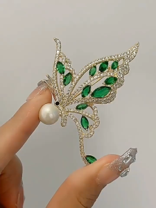 M&P Store - Ghim cài áo bướm xanh đính ngọc trai - Quà tặng cho phái nữ vào các dịp lễ
