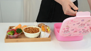 NUVOX Lunch Box for Kids – Leakproof BPA-Free Silicone Bento Box with 3 Compartments Microwave & Dishwasher Safe Portable