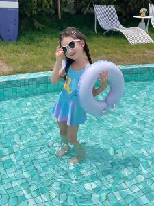 Đầm bơi cho bé 13 - 35 Kg Đồ bơi bé gái hiệu Yuke Váy bơi chống nắng nàng tiên cá màu hồng Mirilik