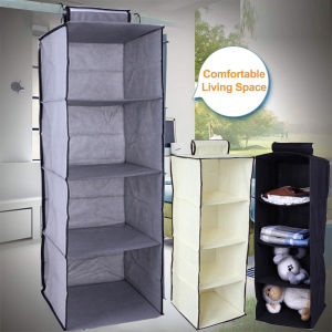 [DR] 4 Tier Hanging Wardrobe Organizer Clothes Storage Box - Rak Gantung Pakaian Tudung Baju Almari Susun Mainan