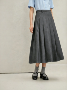 INMAN | Interview Work A-Line Slim Grey Skirt