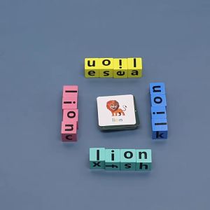 [พร้อมส่ง] เด็กคําสะกดเกมอาคารบล็อกของเล่นเมจิกคิวบ์ของเล่นเพื่อการศึกษาต้นการศึกษาจดหมายปริศนาความรู้ความเข้าใจช่วยสอน