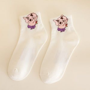 CRAYON SHINCHAN | 9pcs/set Kawaii Cute Crayon ShinChans Socks Cotton Mid Length Socks College Style Sports Leisure Socks Cute Girl Birthday Gift