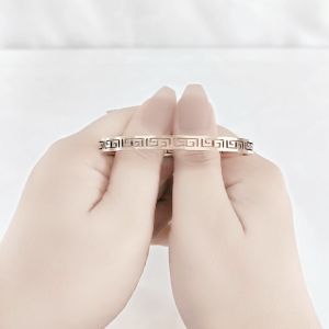 SO SEOUL Greek Meander Key Gorgeous Maze Rose Gold Side Hinged Bangle